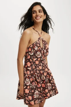 RSVP Halter Strappy Mini Dress