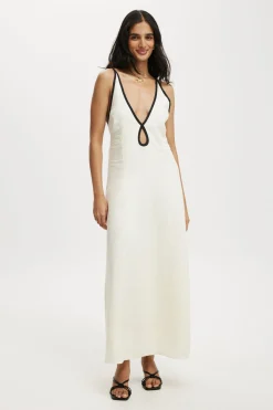 RSVP Keyhole Linen Maxi Dress