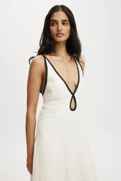 RSVP Keyhole Linen Maxi Dress