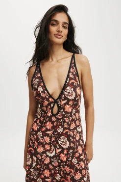 RSVP Keyhole Linen Maxi Dress