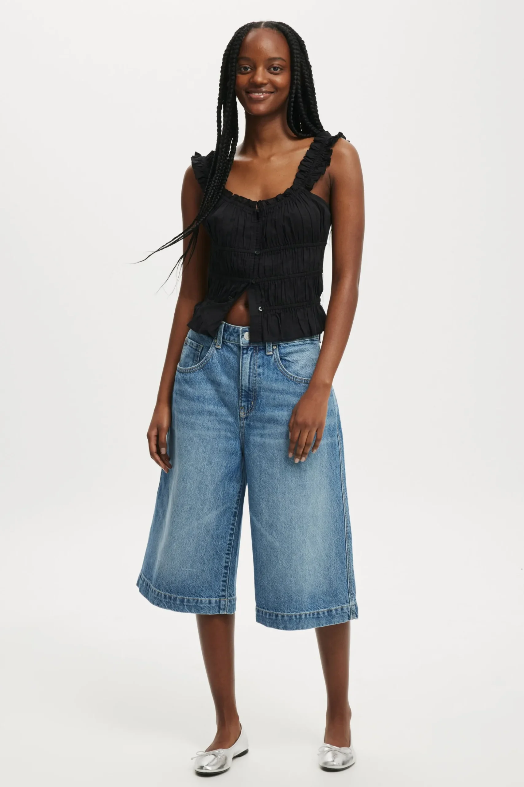90 S Baggy Denim Jort