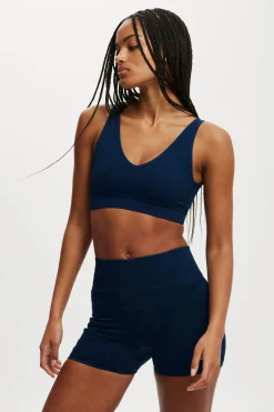 Seamless Plunge Strappy Back Crop