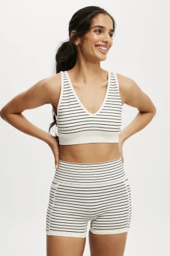 Seamless Plunge Strappy Back Crop