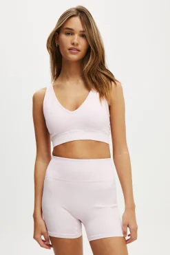 Seamless Plunge Strappy Back Crop