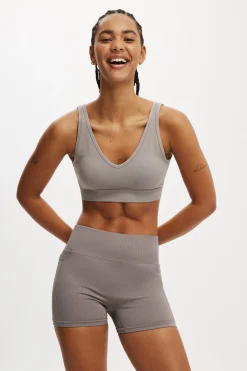 Seamless Plunge Strappy Back Crop