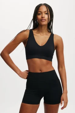 Seamless Plunge Strappy Back Crop