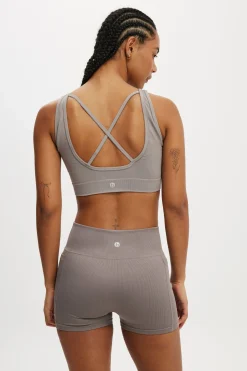Seamless Plunge Strappy Back Crop