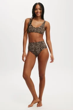 Smoothing High Waisted Cheeky Bikini Bottom