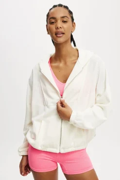 Spliced Fleece Zip Through Hoodie