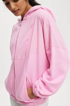Spliced Fleece Zip Through Hoodie