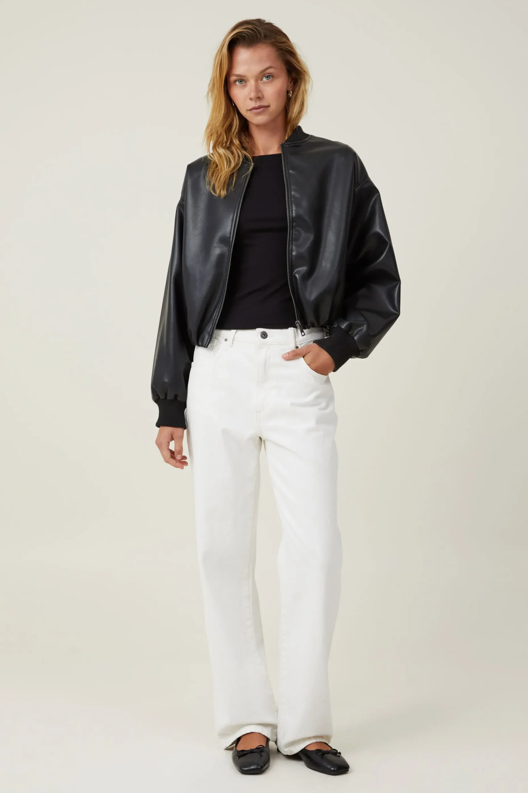 Staple Rib Boat Neck Long Sleeve Top