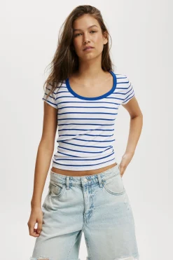 Staple Rib Scoop Neck Short Sleeve Top