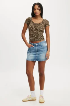Staple Rib Scoop Neck Short Sleeve Top