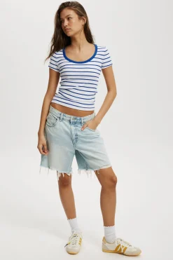 Staple Rib Scoop Neck Short Sleeve Top