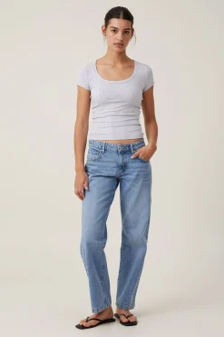 Staple Rib Scoop Neck Short Sleeve Top