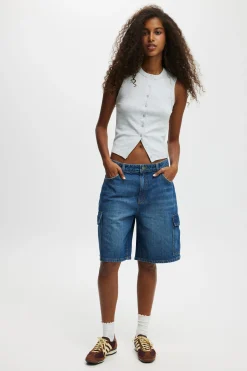 Super Baggy Cargo Denim Jort