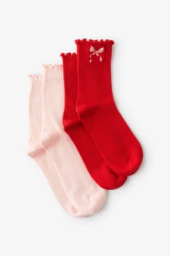 The Perfect Pair Frill Rib Crew Sock 2Pk