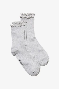 The Perfect Pair Frill Rib Crew Sock 2Pk
