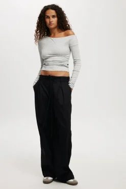 Tie Waist Suiting Pant
