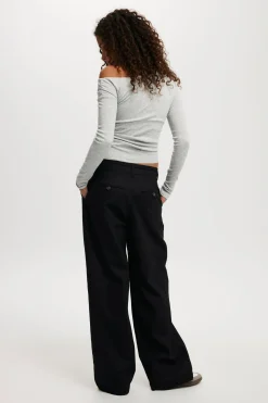 Tie Waist Suiting Pant