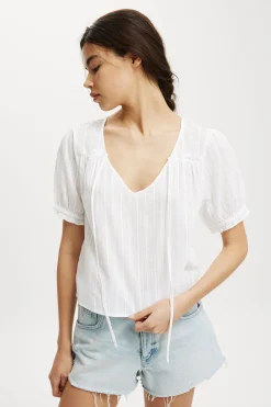 Tully Textured Cotton Blouse