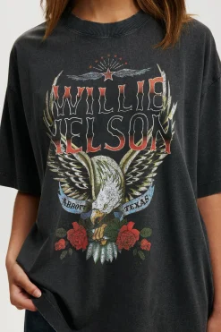 Willie Nelson Music Boxy Graphic Tee