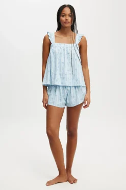 Woven Babydoll Cami Set
