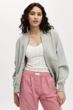 Zip Through Fleece Bomber