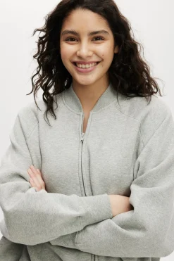 Zip Through Fleece Bomber